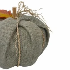 Northlight 7" Green Burlap Autumn Harvest Tabletop Pumpkin -Northlight D406280S 3