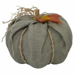 Northlight 7" Green Burlap Autumn Harvest Tabletop Pumpkin -Northlight D406280S 4