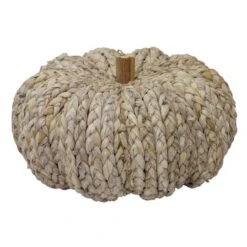 Northlight 9.5" Beige Weaved Autumn Harvest Tabletop Pumpkin