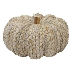 Northlight 9.5" Beige Weaved Autumn Harvest Tabletop Pumpkin -Northlight D406283S 4