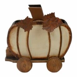 Northlight 10.5" Fall Harvest Pumpkin Cart Tabletop Decoration -Northlight D406285S 1 1