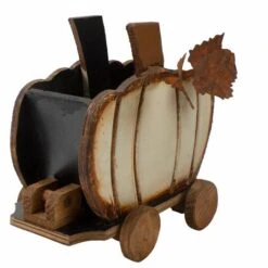 Northlight 10.5" Fall Harvest Pumpkin Cart Tabletop Decoration -Northlight D406285S 3