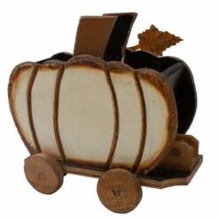 Northlight 10.5" Fall Harvest Pumpkin Cart Tabletop Decoration -Northlight D406285S 4