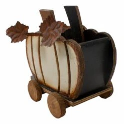 Northlight 10.5" Fall Harvest Pumpkin Cart Tabletop Decoration -Northlight D406285S 5