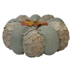 Northlight 10" Green & Brown Autumn Harvest Tabletop Pumpkin