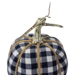 Northlight Dark Blue & White Plaid Fall Harvest Tabletop Pumpkin 10 Northlight Dark Blue & White Plaid Fall Harvest Tabletop Pumpkin -Northlight D406287S 3
