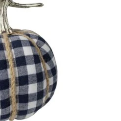 Northlight Dark Blue & White Plaid Fall Harvest Tabletop Pumpkin 11 Northlight Dark Blue & White Plaid Fall Harvest Tabletop Pumpkin -Northlight D406287S 4