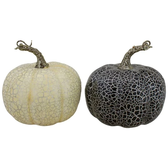 Northlight 5" Black & Beige Fall Harvest Tabletop Pumpkin Set 4 Northlight 5" Black & Beige Fall Harvest Tabletop Pumpkin Set - Image 2