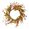 Northlight 22" Orange Berries & Yellow Leaves Fall Harvest Wreath -Northlight D406300S 1