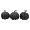 Northlight 5" Black & Silver Fall Harvest Tabletop Pumpkin Set -Northlight D406301S 1
