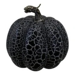 Northlight 5" Black & Silver Fall Harvest Tabletop Pumpkin Set 7 Northlight 5" Black & Silver Fall Harvest Tabletop Pumpkin Set -Northlight D406301S 2
