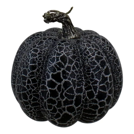 Northlight 5" Black & Silver Fall Harvest Tabletop Pumpkin Set 5 Northlight 5" Black & Silver Fall Harvest Tabletop Pumpkin Set - Image 3