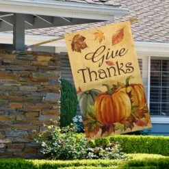 Northlight 40" Give Thanks Autumn Harvest Garden Flag 9 Northlight 40" Give Thanks Autumn Harvest Garden Flag -Northlight D406303S 3