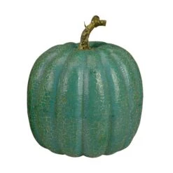 Northlight 7" Green Glittered Fall Harvest Tabletop Pumpkin Set -Northlight D406304S 3