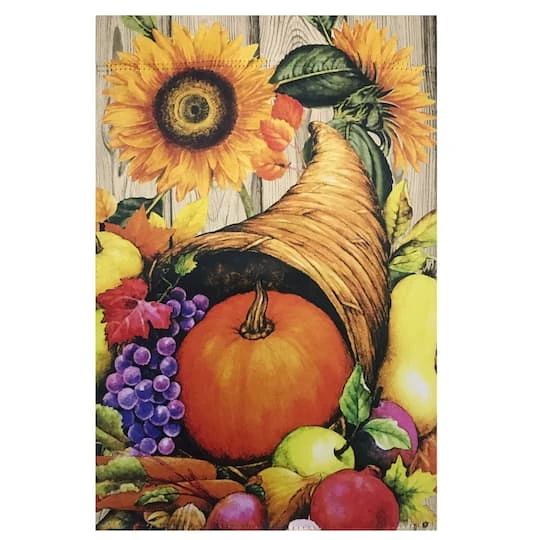 Northlight 40" Cornucopia & Flowers Autumn Harvest Garden Flag 3 Northlight 40" Cornucopia & Flowers Autumn Harvest Garden Flag