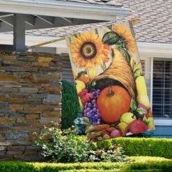 Northlight 40" Cornucopia & Flowers Autumn Harvest Garden Flag 9 Northlight 40" Cornucopia & Flowers Autumn Harvest Garden Flag -Northlight D406306S 3