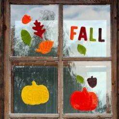 Northlight Fall Leaves & Pumpkins Thanksgiving Gel Window Clings -Northlight D406307S 2