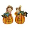 Northlight 6.5" Girl & Boy Scarecrow Pumpkins Fall Figurines Set