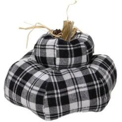 Northlight 5.5" Black & White Plaid Stacked Fall Harvest Tabletop Pumpkin 9 Northlight 5.5" Black & White Plaid Stacked Fall Harvest Tabletop Pumpkin -Northlight D406311S 3