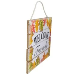Northlight 16" Autumn Leaves Welcome Friends Wall Sign -Northlight D406312S 4