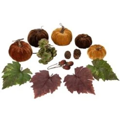 Northlight Pumpkin, Pinecone, Berry & Leaves Thanksgiving Décor Set -Northlight D406321S 1 1