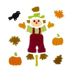 Northlight Scarecrow & Pumpkins Thanksgiving Gel Window Clings -Northlight D406324S 1 1