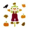 Northlight Scarecrow & Pumpkins Thanksgiving Gel Window Clings