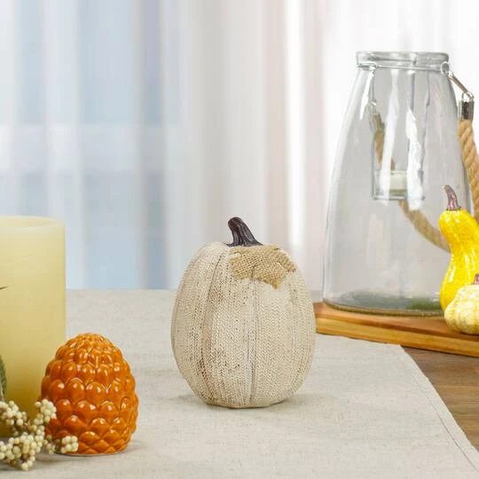 Northlight 6.25" White Pumpkin Autumn Harvest Thanksgiving Tabletop Decoration 5 Northlight 6.25" White Pumpkin Autumn Harvest Thanksgiving Tabletop Decoration - Image 3