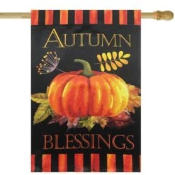 Northlight 40" Autumn Blessings & Pumpkin Garden Flag 8 Northlight 40" Autumn Blessings & Pumpkin Garden Flag -Northlight D406331S 2
