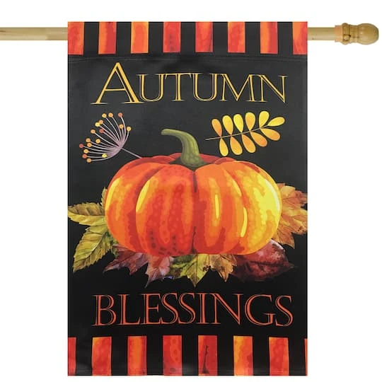 Northlight 40" Autumn Blessings & Pumpkin Garden Flag 5 Northlight 40" Autumn Blessings & Pumpkin Garden Flag - Image 3