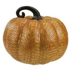 Northlight 7.5" Gold & Orange Textured Pumpkin Fall Decoration