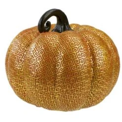 Northlight 7.5" Gold & Orange Textured Pumpkin Fall Decoration -Northlight D406332S 4