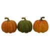 Northlight 4" Orange & Green Artificial Fall Harvest Pumpkin Set