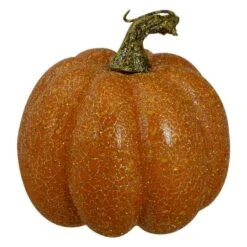 Northlight 4" Orange & Green Artificial Fall Harvest Pumpkin Set -Northlight D406335S 2