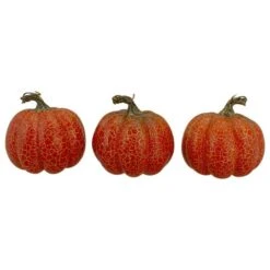 Northlight 4" Orange Artificial Fall Harvest Pumpkins, 3ct.