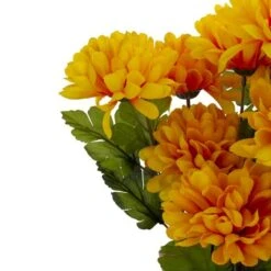 Northlight 20" Yellow Fall Harvest Mum Plant In Pot -Northlight D406343S 2