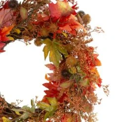 Northlight 24" Autumn Harvest Maple Leaf With Berries Wreath 8 Northlight 24" Autumn Harvest Maple Leaf With Berries Wreath -Northlight D406344S 2