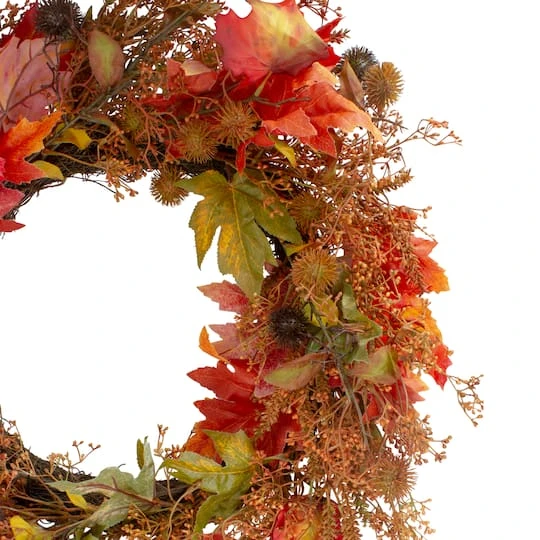 Northlight 24" Autumn Harvest Maple Leaf With Berries Wreath 5 Northlight 24" Autumn Harvest Maple Leaf With Berries Wreath - Image 3