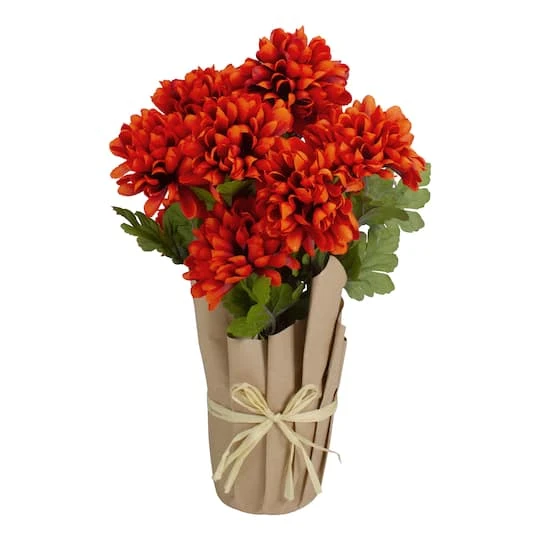 Northlight 20" Orange Fall Harvest Mum Plant In Pot 4 Northlight 20" Orange Fall Harvest Mum Plant In Pot - Image 2