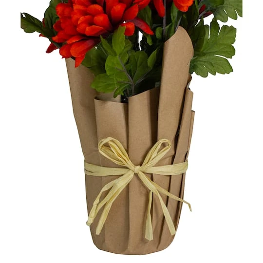 Northlight 20" Orange Fall Harvest Mum Plant In Pot 6 Northlight 20" Orange Fall Harvest Mum Plant In Pot - Image 4