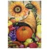 Northlight Small Cornucopia & Flowers Autumn Harvest Garden Flag 2 Northlight Small Cornucopia & Flowers Autumn Harvest Garden Flag -Northlight D406351S 1