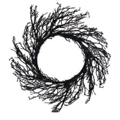 Northlight 24" Black Halloween Twig Wreath -Northlight D406356S 1 1