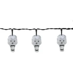 Northlight 10ct. White Skull LED Halloween String Lights