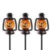 Northlight 16.75" Orange Flickering Halloween Jack O' Lantern Pathway Markers, 3ct.