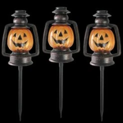 Northlight 16.75" Orange Flickering Halloween Jack O' Lantern Pathway Markers, 3ct. 9 Northlight 16.75" Orange Flickering Halloween Jack O' Lantern Pathway Markers, 3ct. -Northlight D407354S 3