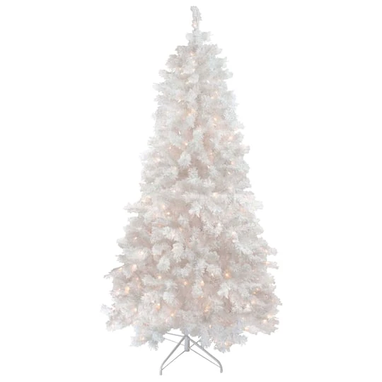 Northlight 7.5ft. Pre-Lit Flocked White Spruce Artificial Christmas Tree, Clear Lights 4 Northlight 7.5ft. Pre-Lit Flocked White Spruce Artificial Christmas Tree, Clear Lights - Image 2
