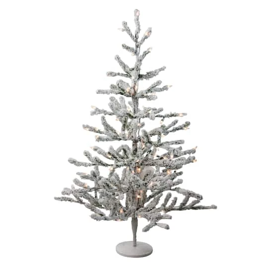 Northlight 3ft. Pre-Lit Flocked Alpine Twig Artificial Christmas Tree, White Lights 3 Northlight 3ft. Pre-Lit Flocked Alpine Twig Artificial Christmas Tree, White Lights