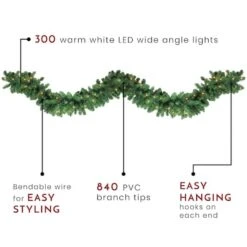 Northlight 27ft. Pre-Lit LED Artificial Olympia Pine Garland -Northlight D491002S 3