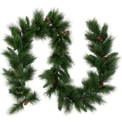 Northlight 9ft. Artificial White Valley Pine With Pine Cones Garland -Northlight D491008S 11