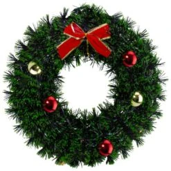 Northlight 17" Green Tinsel Artificial Christmas Wreath With Bow